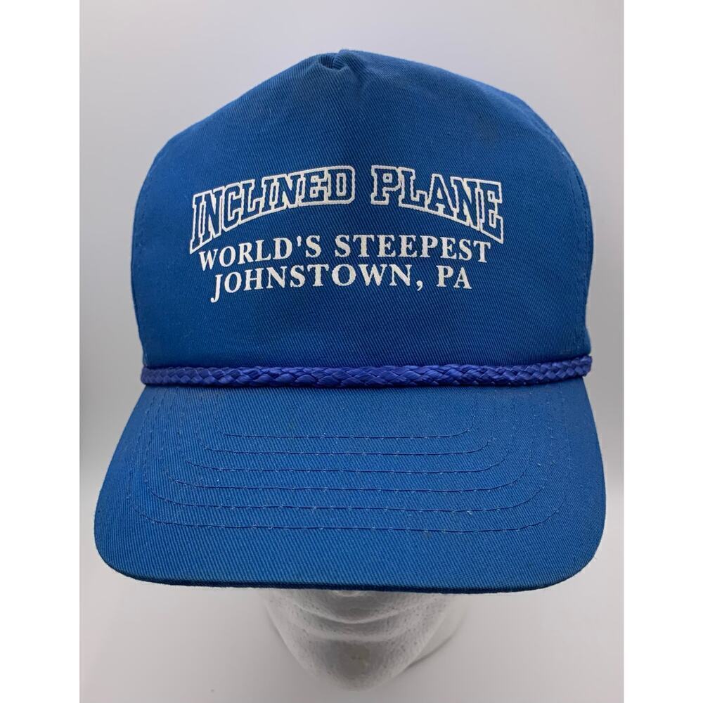 Vintage Johnstown Inclined Plane PA SnapBack blue Hat baseball Cap Trucker New!